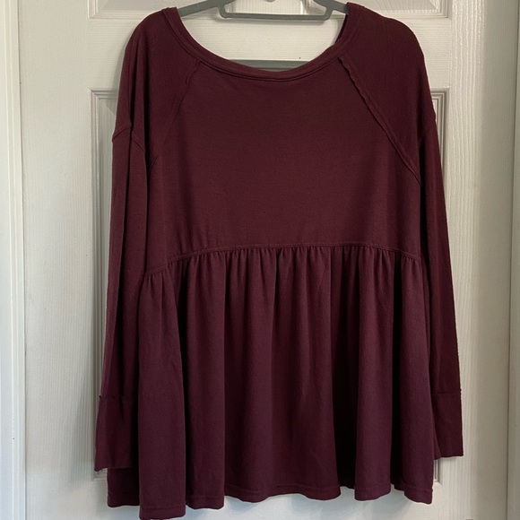 Free People Garnet Empress Knit Blouse Red Size Small Long Sleeve New With Tag - Picture 5 of 8